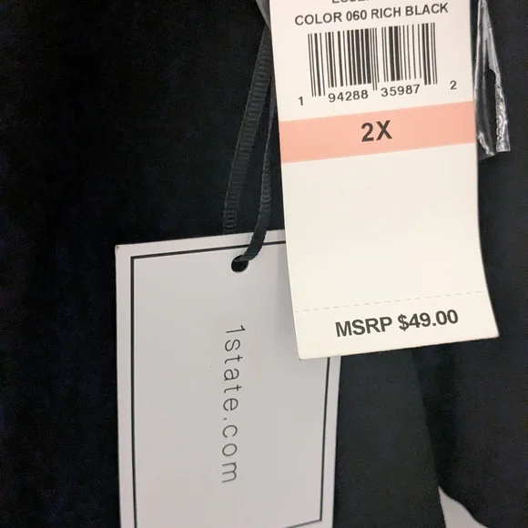 1.State Plus Size Black Women's Top - Picture 4 of 7